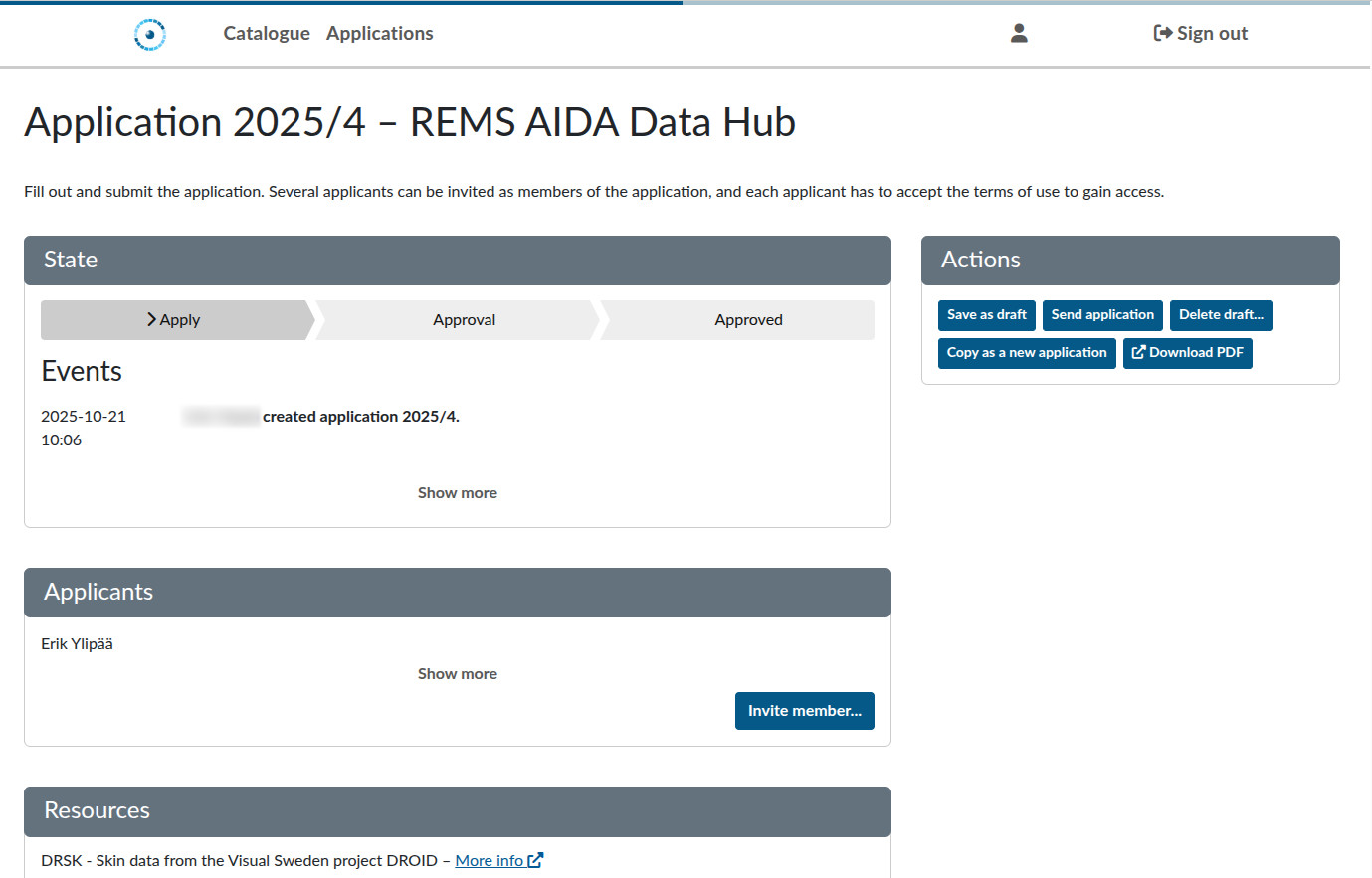 REMS dataset application form