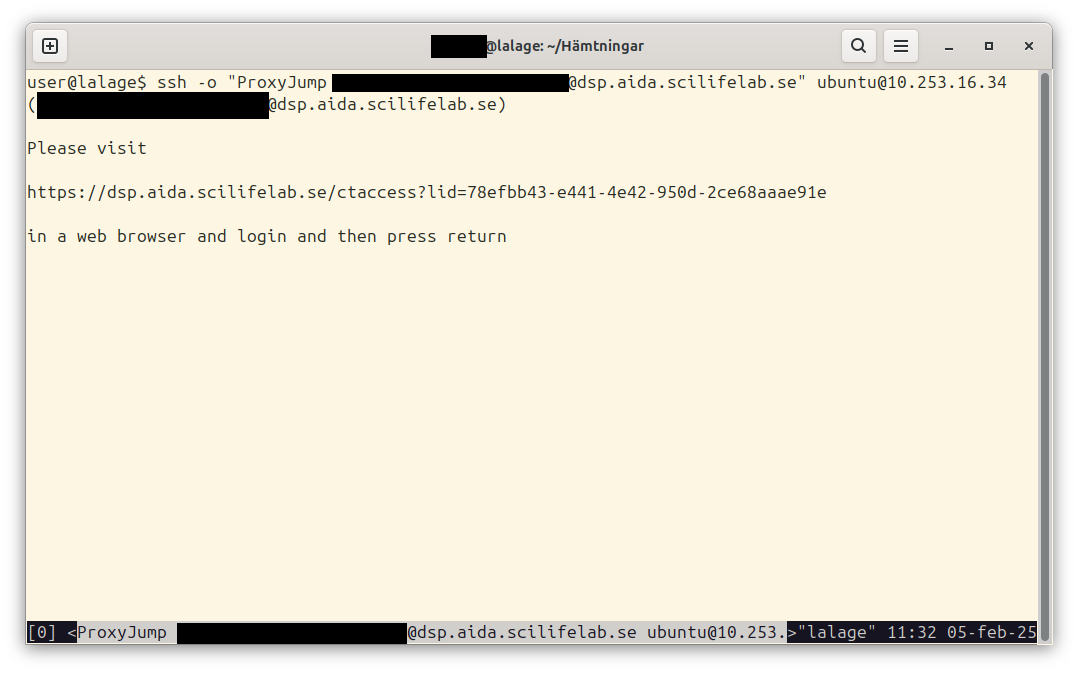 DSP connection in progress, first step