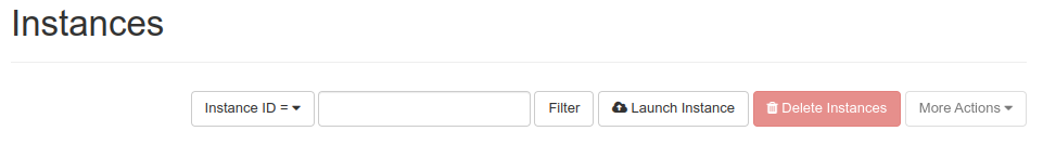 Buttons on instances screen